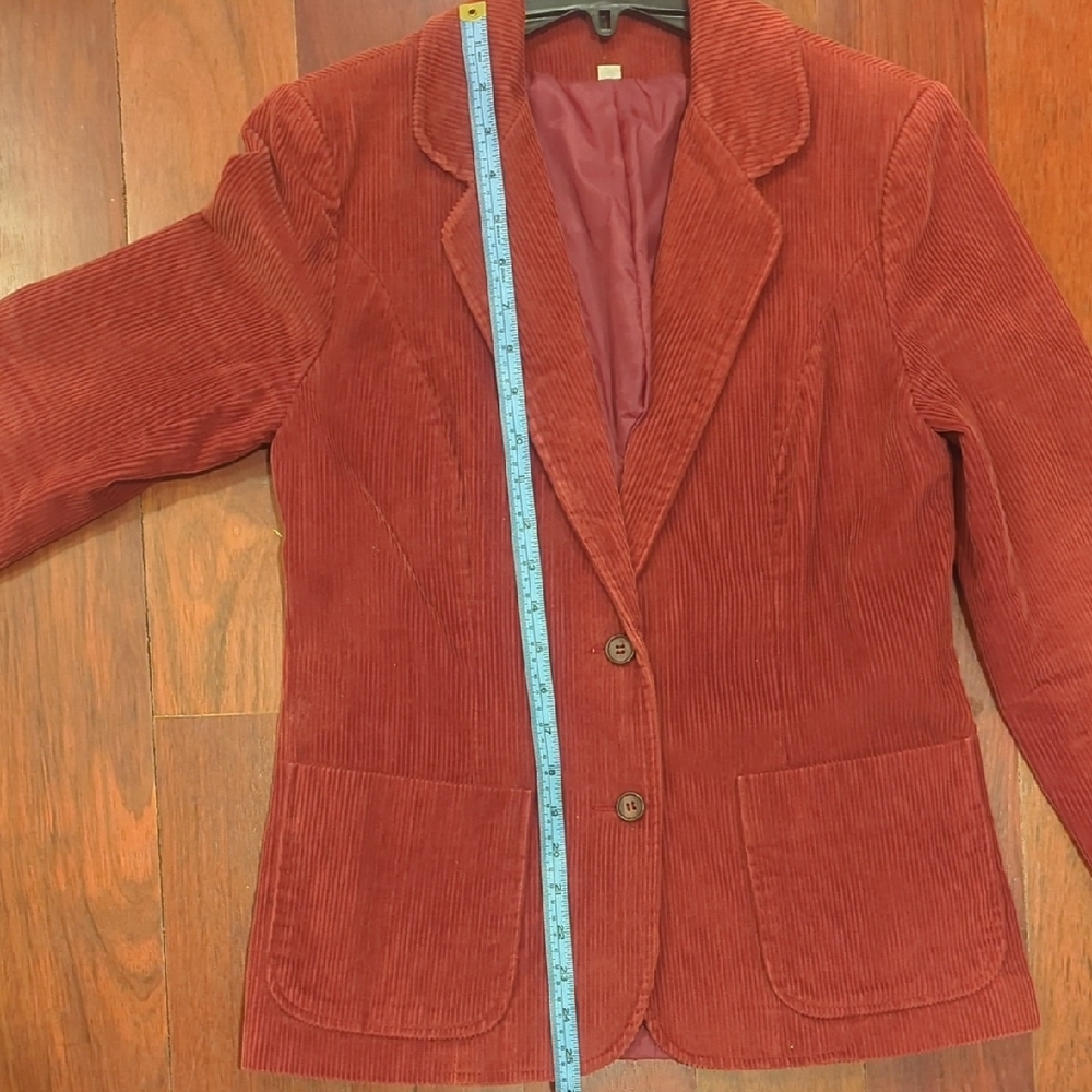 Mulberry Street Women's Corduroy Blazer Wine Hue Academia Preppy Vintage Boho - Picture 9 of 15